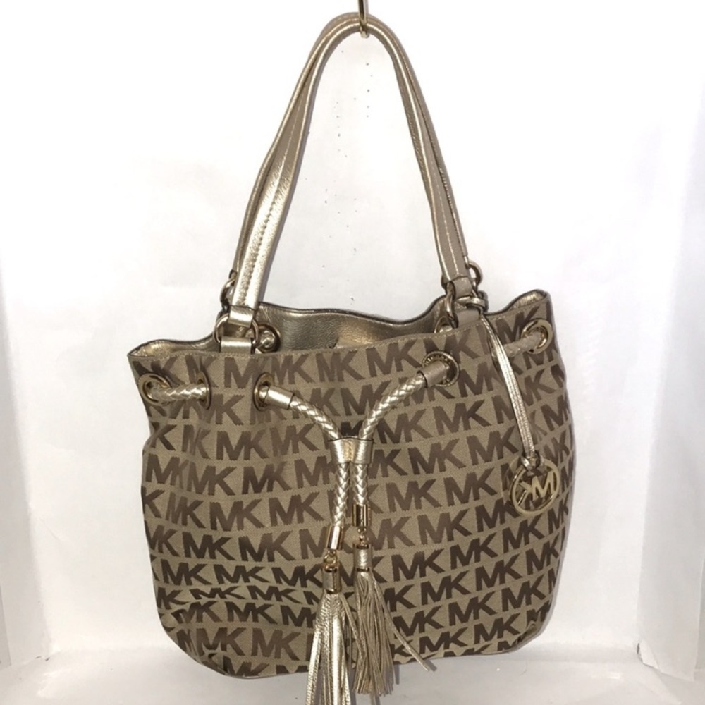 Michael Michael Kors Signature Jacquard Shoulder Bag EUC